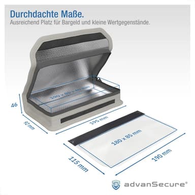 advanSecure Brandschutz-Tasche für Steckdosen-Tresor